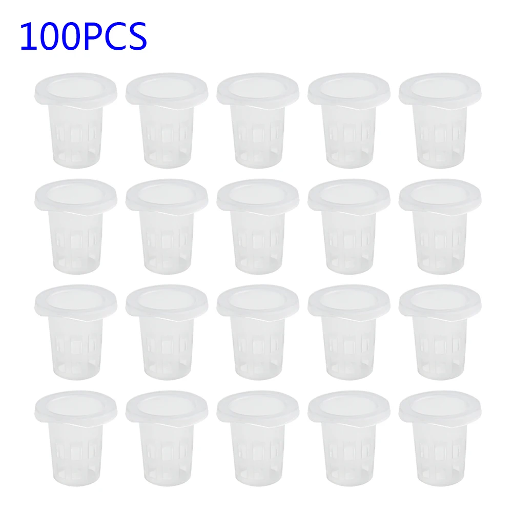 100Pcs Hydroponic Colonization Net Basket Plant Nursery Cup Pot Aeroponic Vegetable Planting Grow Soilless Culture Veg Net Cup