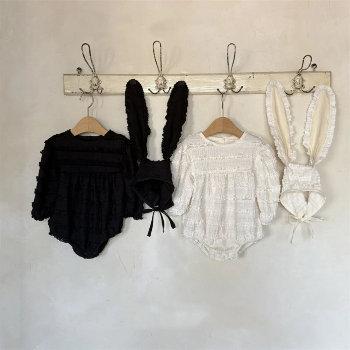 2026 Autumn New Baby Girl Long Sleeve Bodysuit + Hat Cute Newborn Cotton Jumpsuit Infant Girl Take Photos Clothes