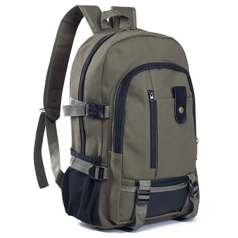 Men's Simple Durable and Wear-resistant Camping Laptop Hiking Large Capacity Canvas Fashion Youth Sports Bag Backpack