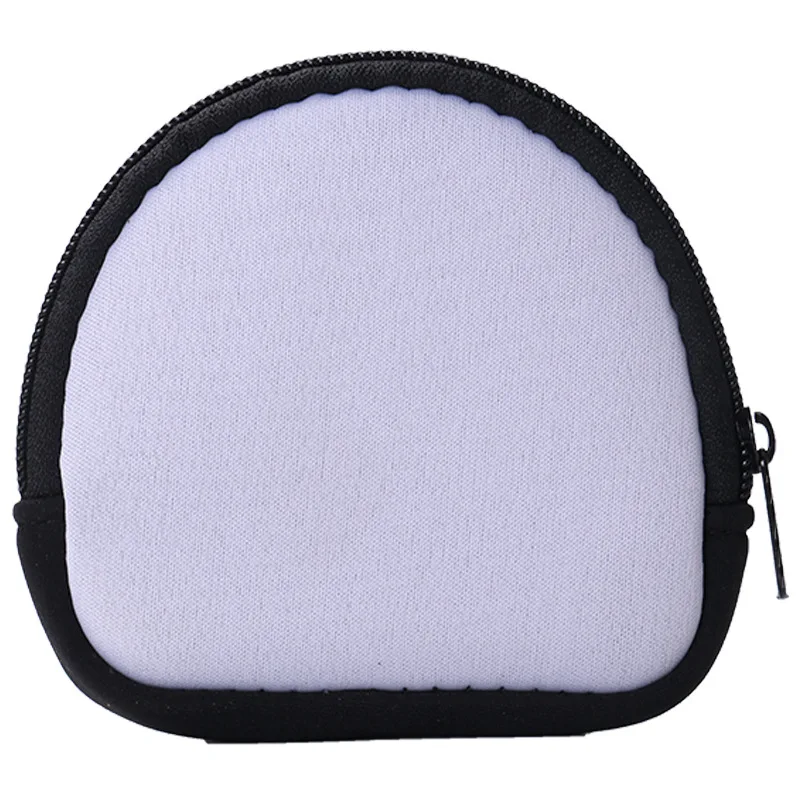 10pcs Sublimation DIY White Blank Neoprene Half Shaped Waterproof Protable Coin Purses