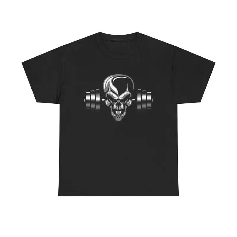 Skull Barbells T Shirt gym workout fitness bodybuilding motivation hardcore