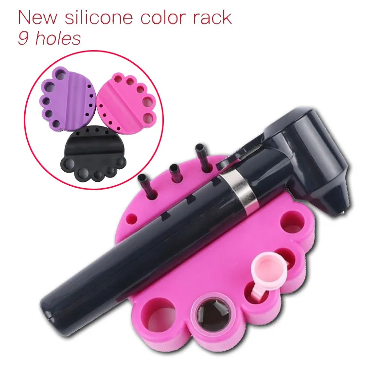 

1pc 9 Holes Oval Silicone Cover Standing Rack Tattoo Ink Pigment Cup Machine Pen Stand Holder for Tattoo Machine Accessories