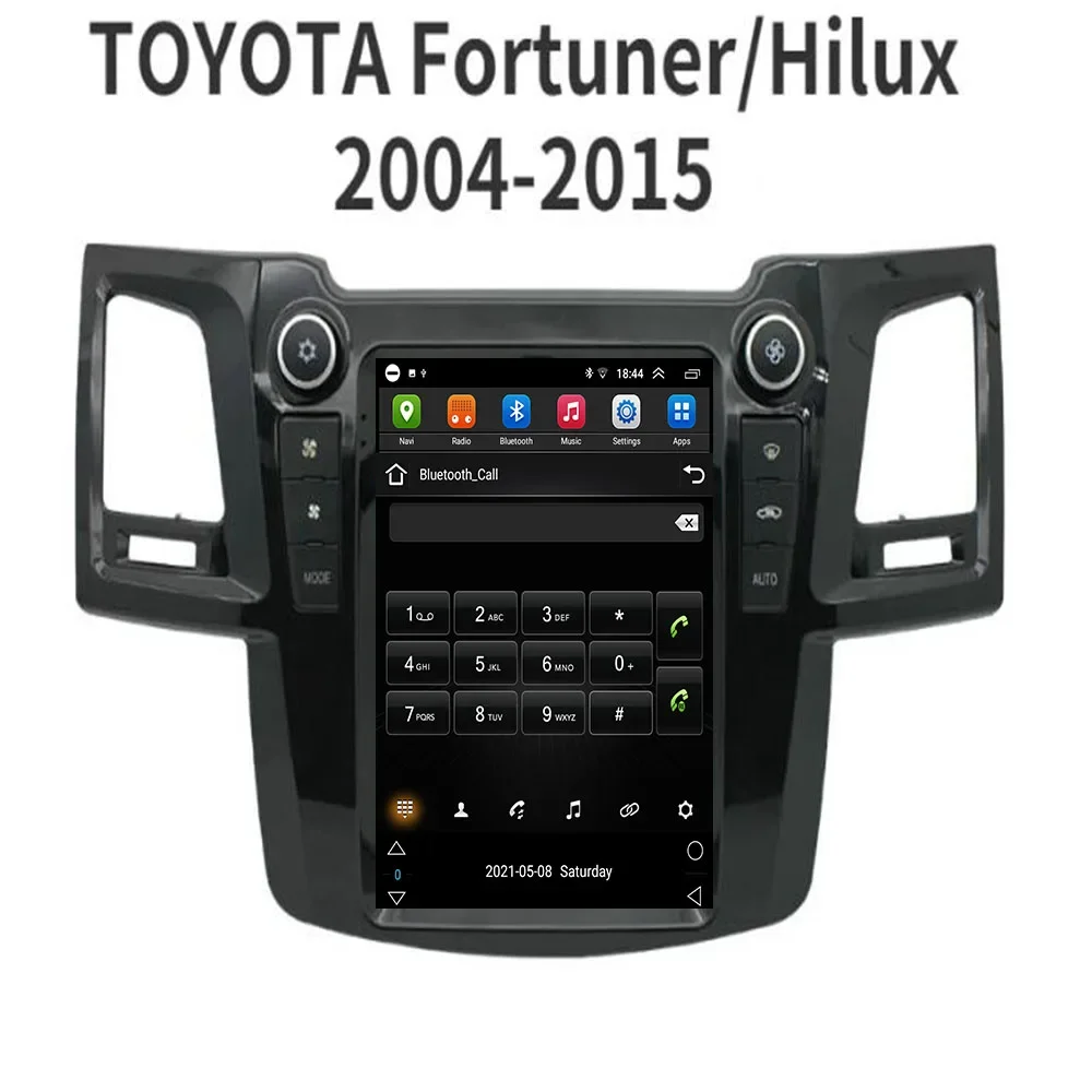 لتويوتا فورتشنر هايلكس ريفو 2008-2015 Carplay أندرويد 14 تسلا شاشة سيارة مشغل وسائط متعددة رئيس وحدة نظام تحديد المواقع الصوت راديو السيارات