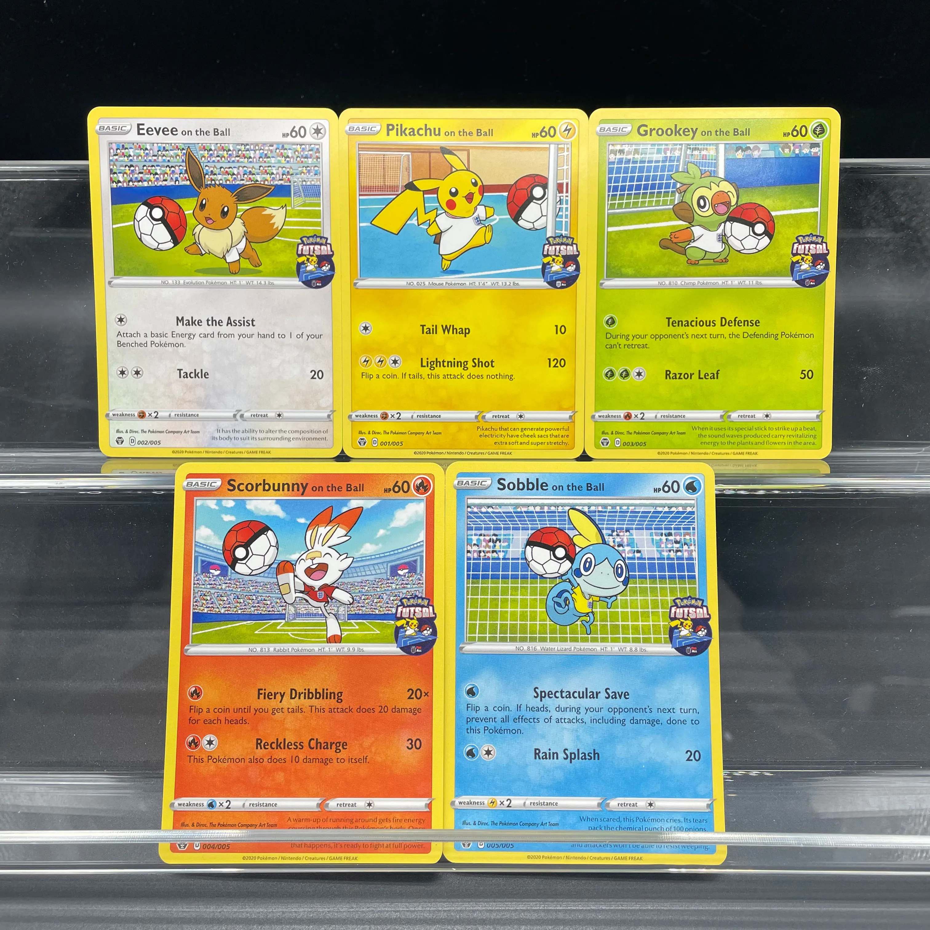 

5Pcs/set Diy Ptcg Football-Themed Series Trading Cards Eevee Grookey Scorbunny Sobble Pichu English Version Collection Card Gift