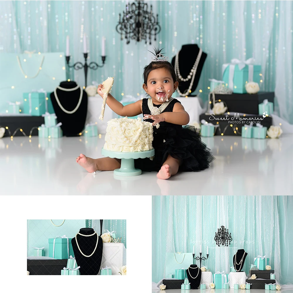 Jewelry Store Backdrops Kids Baby Birthday Cake Smash Photocall Decors Child Photo Paris Street Store Backgrounds