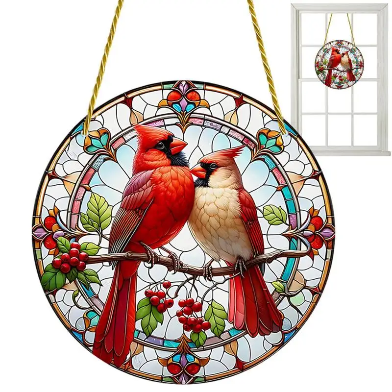 Bird Sun Catcher Colorful Window Decoration Stained Acrylic Sun Catcher Window Wall Hangable Decoration Sun Catcher Ornament for