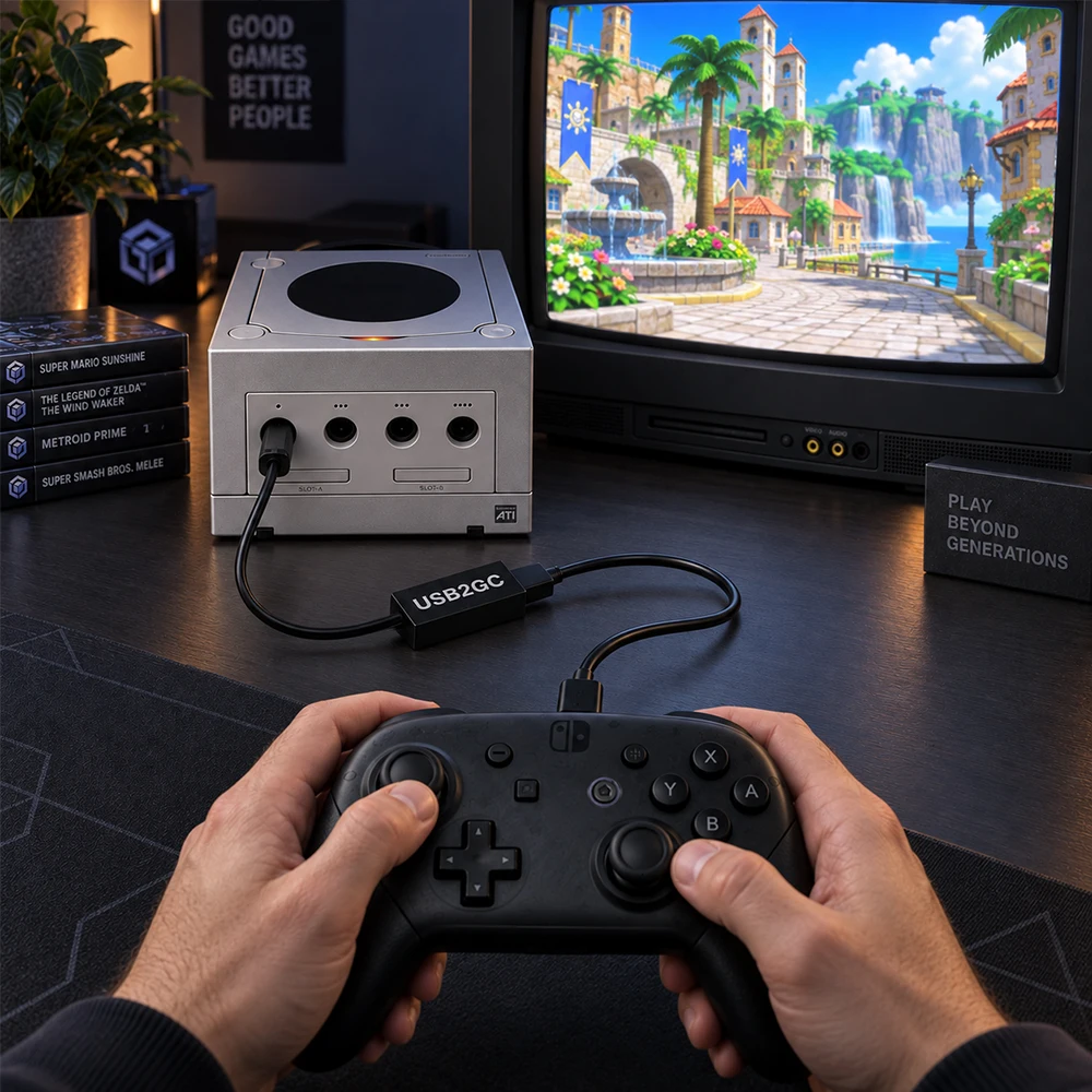 Auroxin USB2GC Controller Adapter for Nintendo GameCube USB Gamepad Converter for Switch Pro PS4 PS5 Xbox Controller