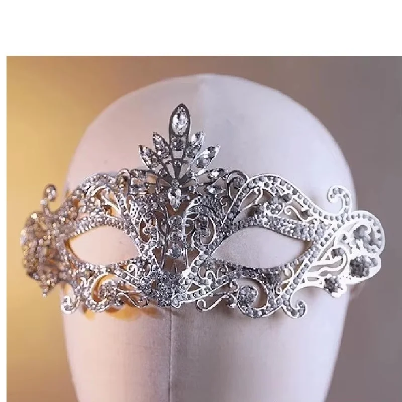 

Personalized Heavy Industry Flash Diamond Ball Mask, Performance Party Bride Style Halloween Mask