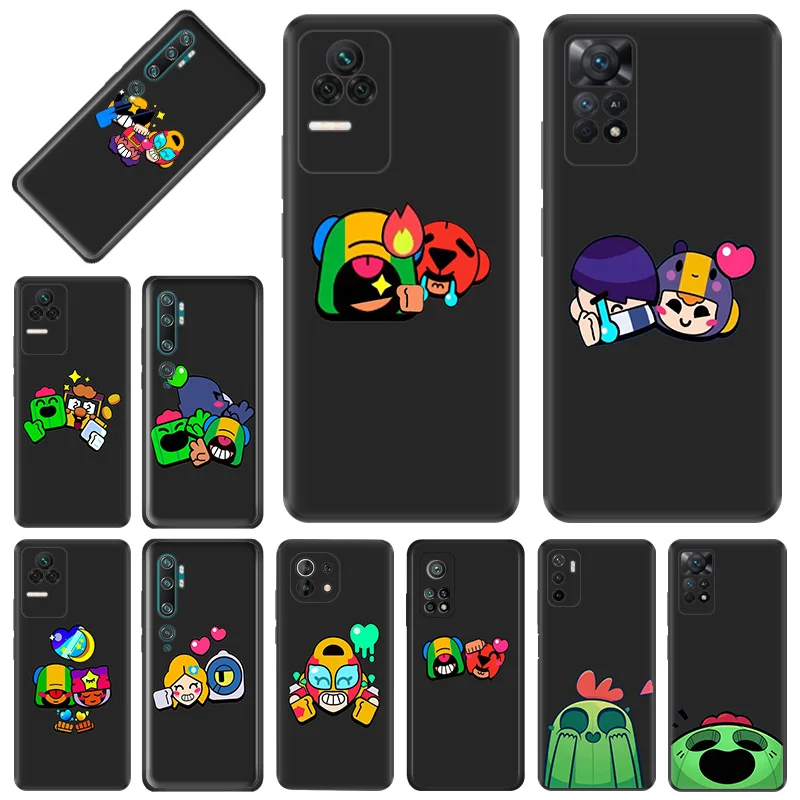 Phone Case for Redmi Note11 Pro 10S 11S 10A 10C Xiaomi 11T 10T Note 10 11 Lite Stars Cartoon Cute Soft Black Anti-Drop Cover