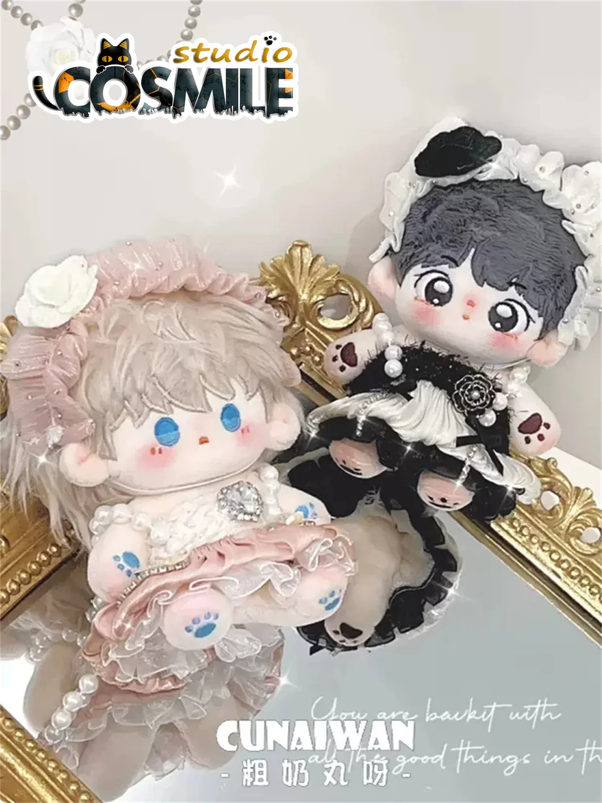 No attributes Princess Lady Fashion Black Dress Stuffed Plushie Plush 10cm Doll Doll's Clothes Dolls Accessories CN