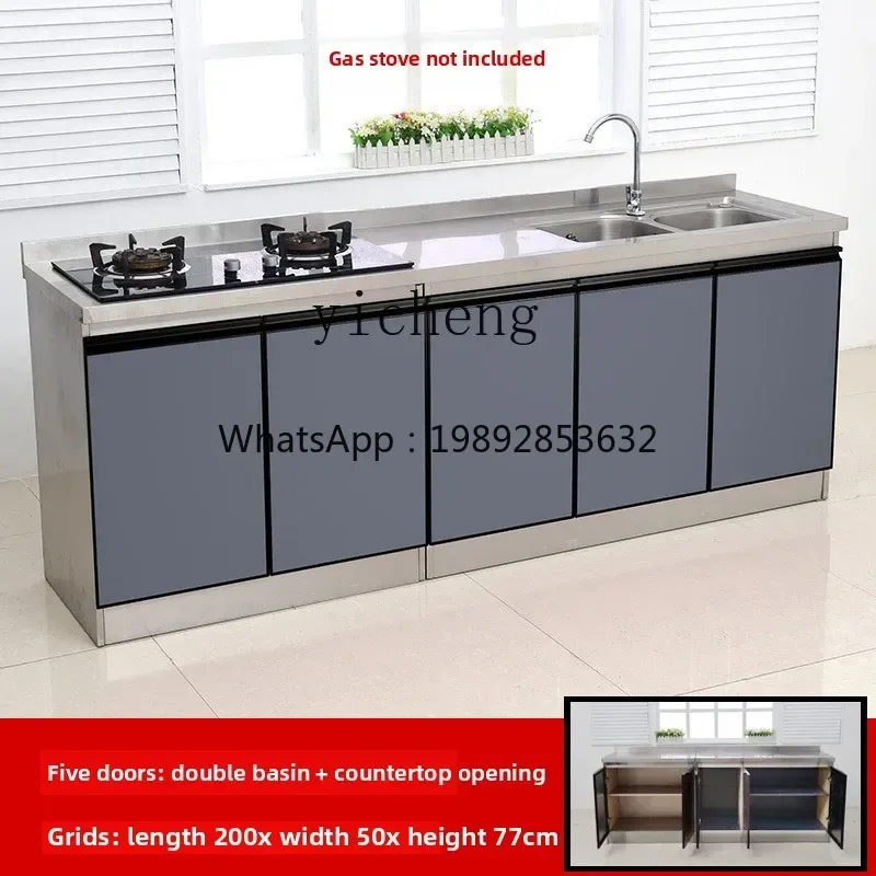 AA  stainless steel kitchen cabinet stove cabinet integrated cabinet combination household storage cupboard overall