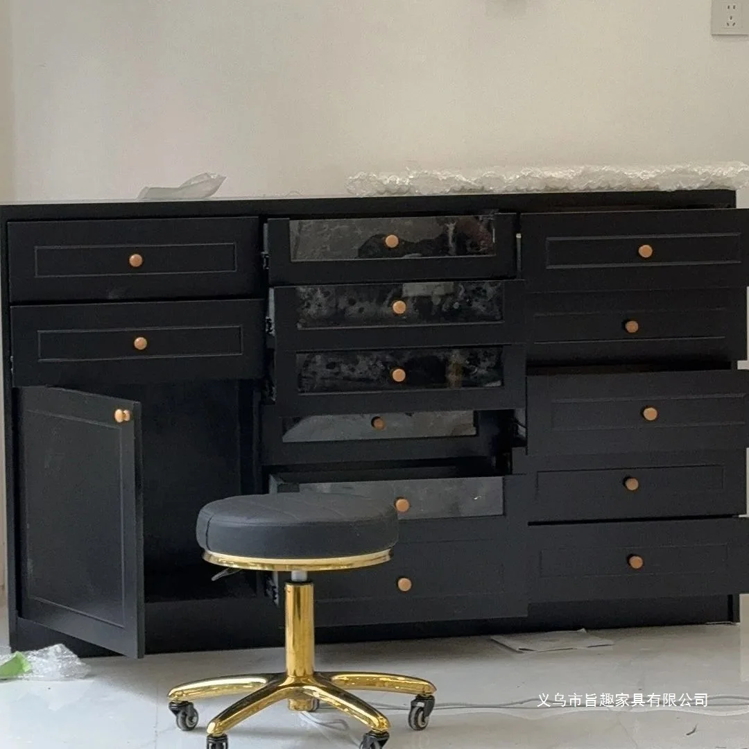 Black Nail Salon  Display  Nail Polish Glue  Storage Drawer  Nail Polish Products Floor
