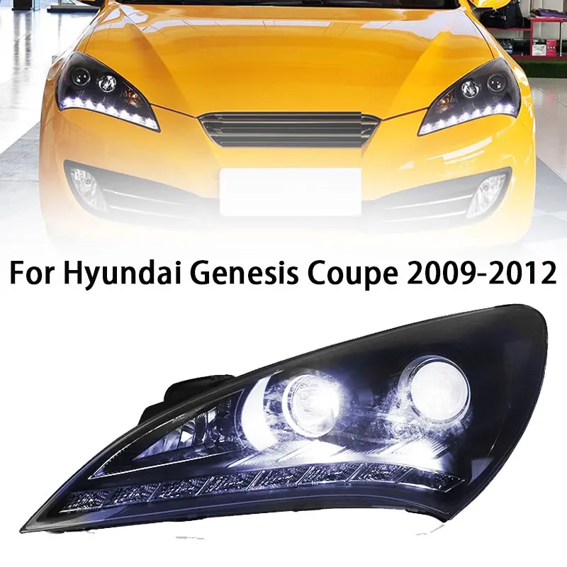 

Автостайлинг для Hyundai Genesis Coupe светодиодный фары 2009-12 фары Genesis Coupe DRL сигнал поворота проект Дальний свет ангельский глаз