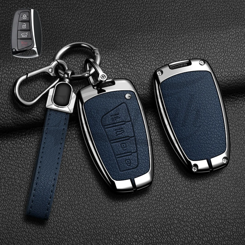 Car Key Case Holder Cover Shell For Hyundai Grand Santa Fe 3 DM Ix45 Ix35 Genesis DH Grandeur Azera HG Equus Accessories