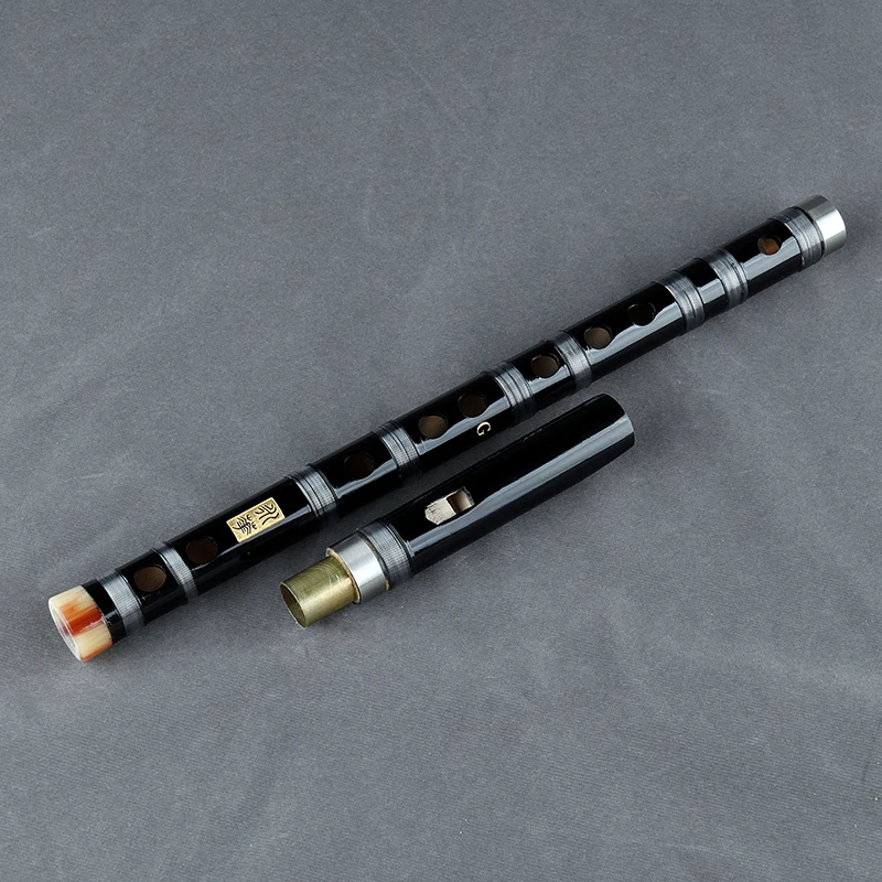 Bamboo Clarinet Vertical Flute Musical Instruments Transparent Line Chinese Handmade Woodwind Instrument C, D, F, G Key Brown