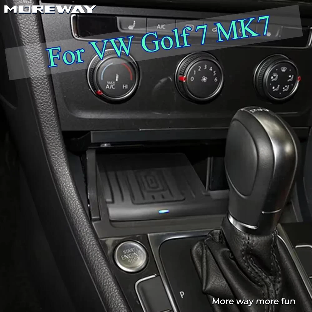 

Беспроводная зарядная панель Moreway для автомобиля VW Golf 7 MK7 2013-2019, держатель для телефона с быстрой зарядкой, аксессуары для интерьера, тюнинг.