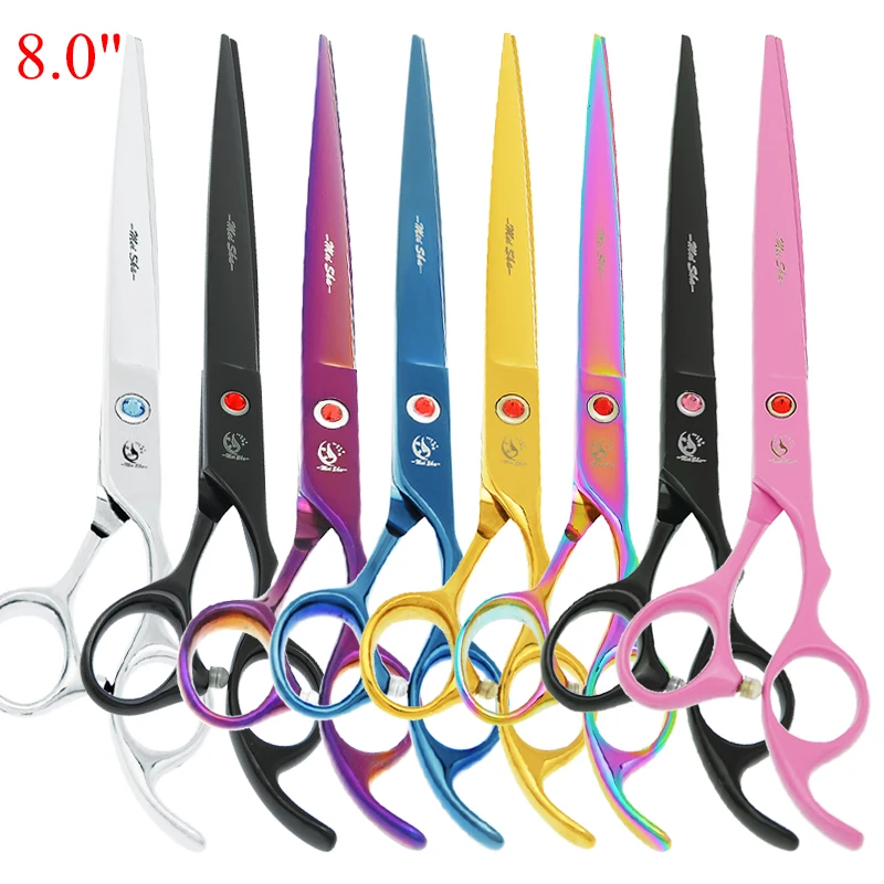 8 inch Meisha Professional Pet Dog Cat Hair Scissors Animals Grooming Shears Straight Cutting Thinning Curved Scissors B0041A