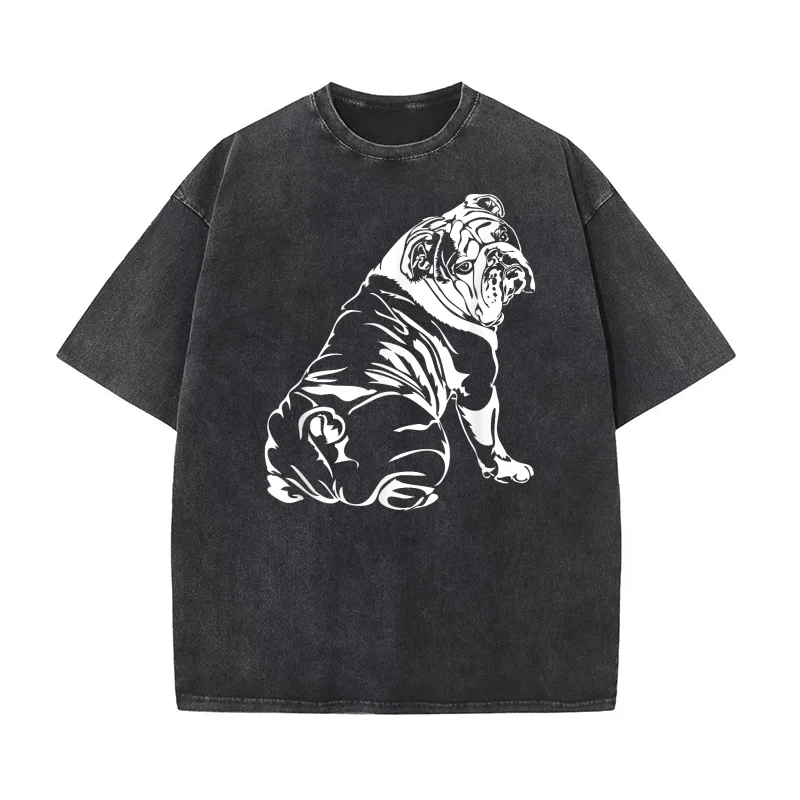 

Funny English Bulldog Dog Hund Gift Cotton Luxury Brand Men's T-shirts O-neck Tshirt Oversized Art Graphic Clothing Printed