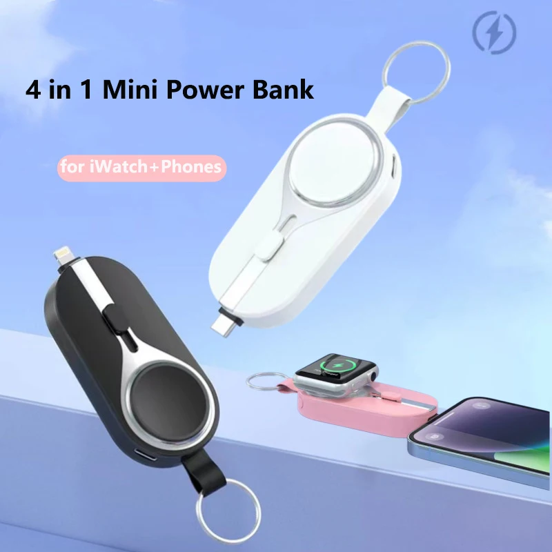 

Mini Power Bank 3000mAh Wireless Charger for iWatch Apple Watch iPhone 15 14 External Battery Charger for Samsung Huawei Xiaomi