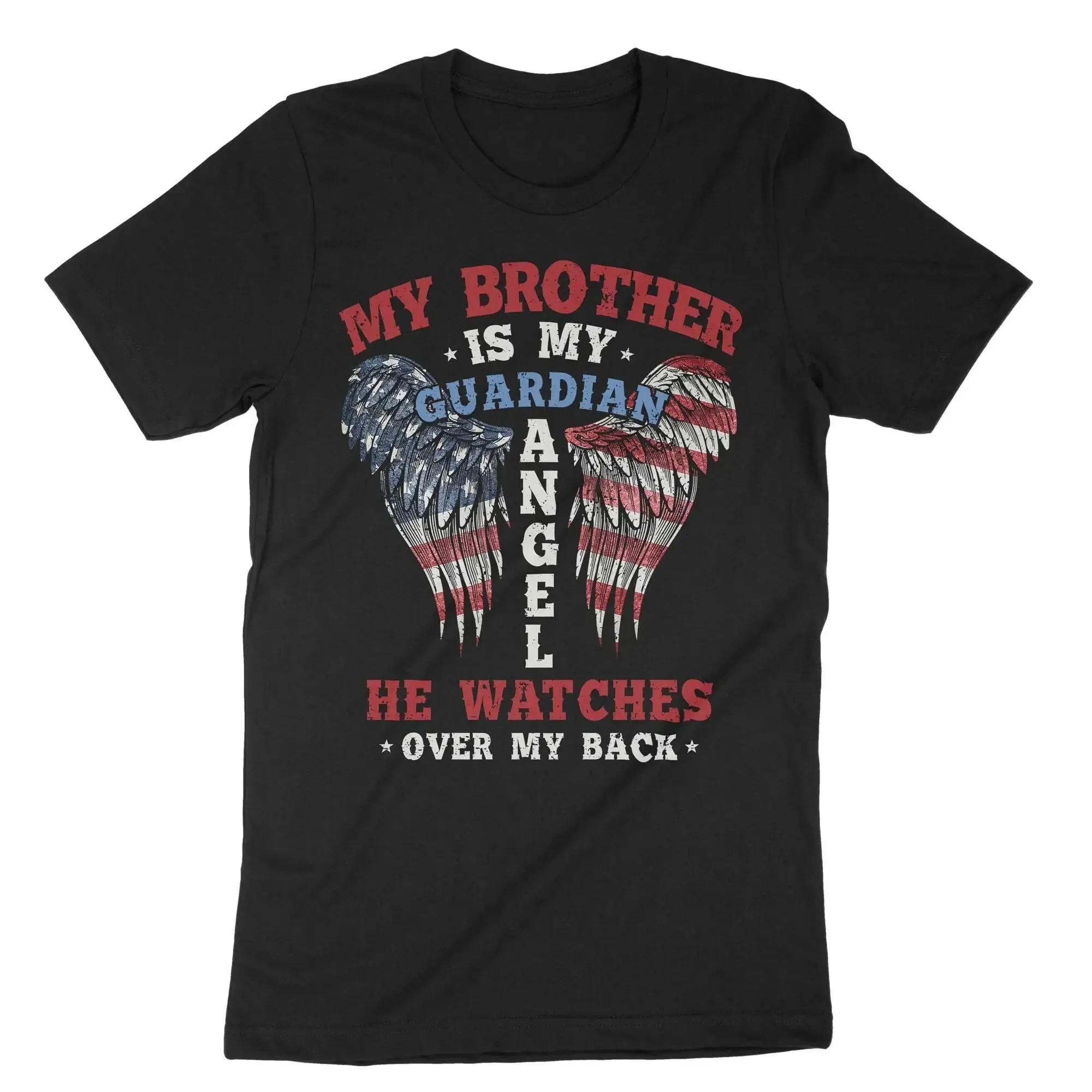 My Brother Is Guardian Angel He Watches Over Back T Shirt Memorial Gone But Never Forgotten Day
