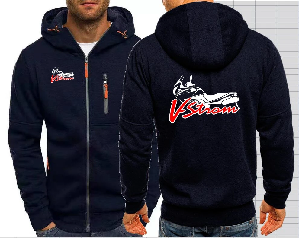 VStrom DL 650 Motorcycle Motorsport Team _Suzukies_ Men's Jackets Hooded Coats Zipper Sweatshirts Male F1 Clothing Outerwear