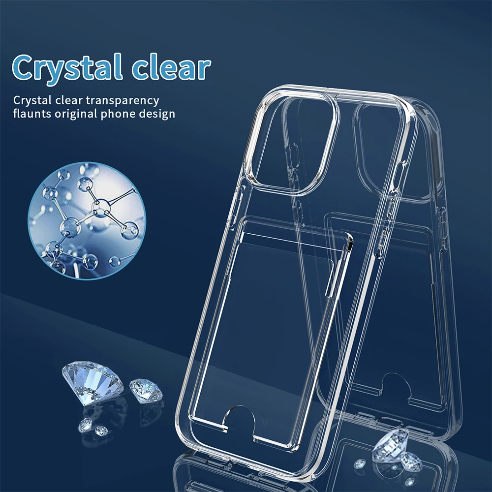 Case For iPhone 18 Pro Max 17 16 15 14 Plus Clear Cover Soft TPU Wallet Bag with Card Slot Shockproof For iPhone 13 12 Air 17e - view 6