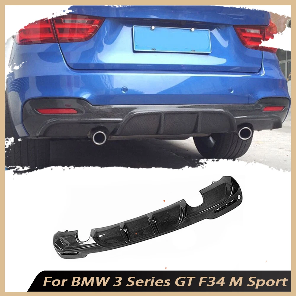 Carbon Fiber M Style Rear Lip Diffuser Spoiler for BMW 3 Series GT F34 M Sport 2014 -2018 FRP Bumper Chin Body Kits Accessories