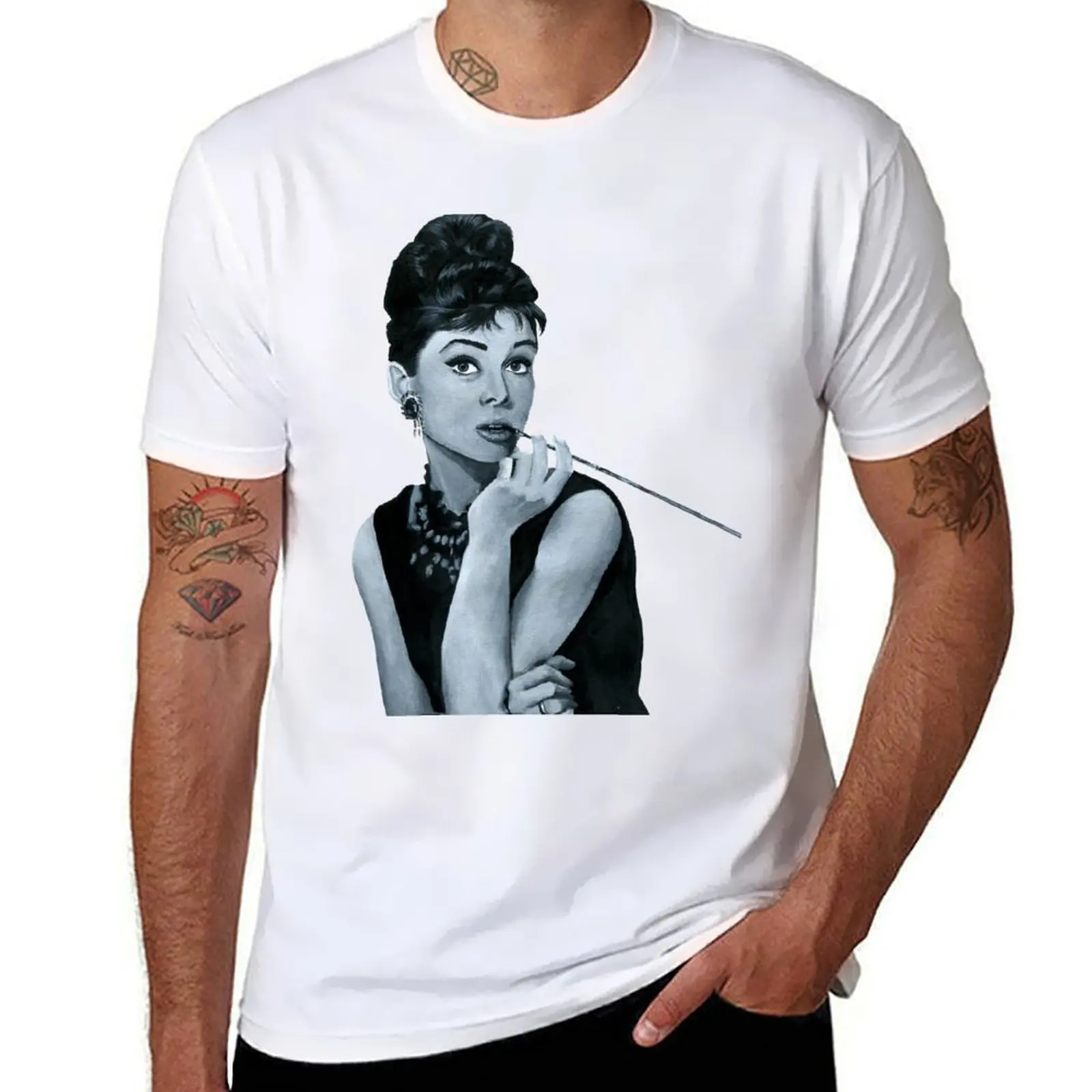

Audrey Hepburn T-Shirt t shirt men 100% cotton luxury brand printed t shirts for man T-Shirt