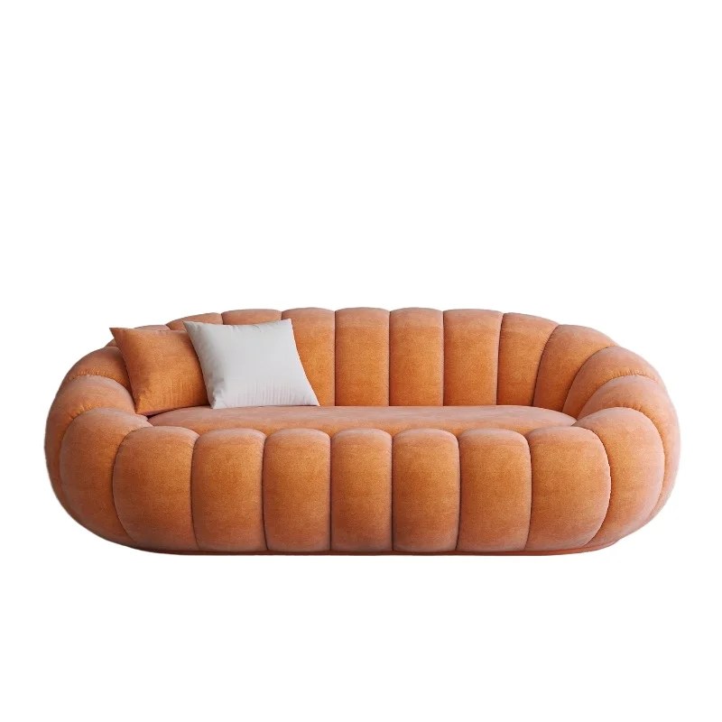 

Cream wind small apartment fabric sofa simple and modern