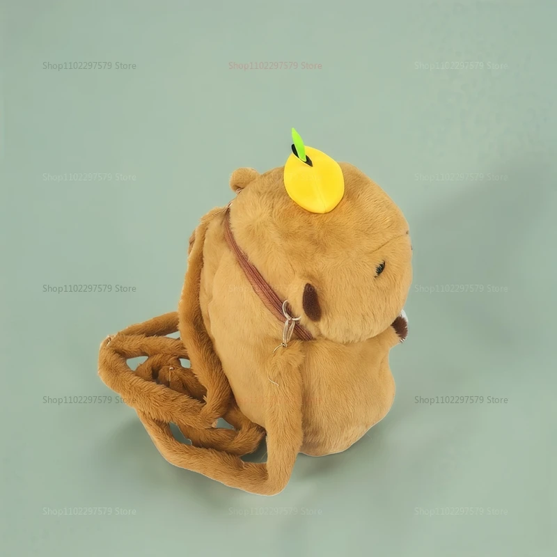 Kawaii Plüschfell-Tasche mit Capybara-Design, süßer kleiner Schulterrucksack, Kindergeschenke für Mädchen und Jungen, Mini-Rucksack, modische Tasche