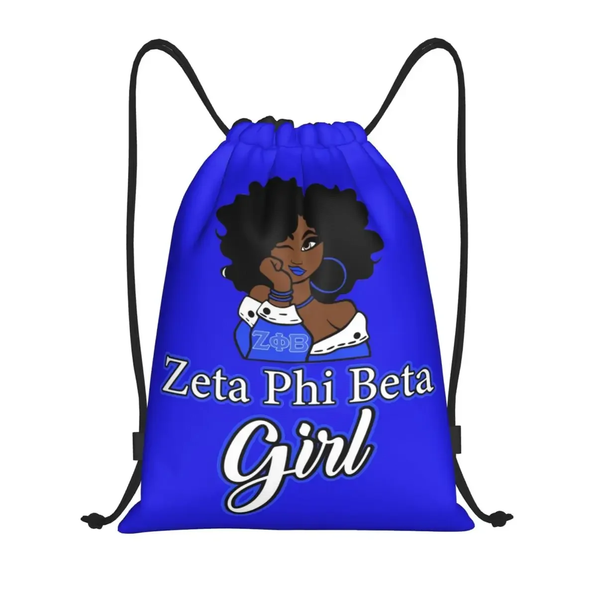 

Custom Zeta Girl Drawstring Bags Women Men Portable Sports Gym Sackpack Zeta Phi Beta Sorority Shopping Backpacks