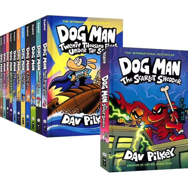 

Dog Man Dav Pilkey Is An 18-volume English Picture Book Adventure Storybook with Hardcover Chapters