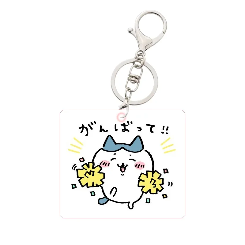 Kawaii dos desenhos animados hachiware usagi chiikawa anime auto-deprecável urso bonito chaveiro pingente saco acessórios presente