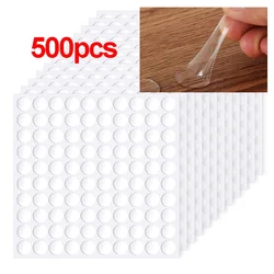 Cinta adhesiva de doble cara para decoración de póster, adhesivo redondo y extraíble de puntos transparentes, pegatinas de masilla sin rastro, 10mm, 500 piezas