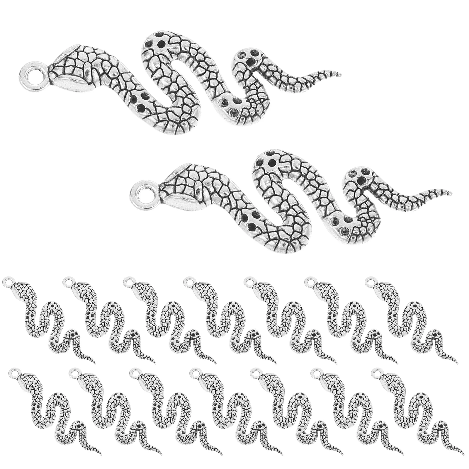 

30Pcs Retro Snake Pendant Charm Vintage Zinc Alloy Snake Charms for DIY Jewelry Making Bracelet Necklace Keychain