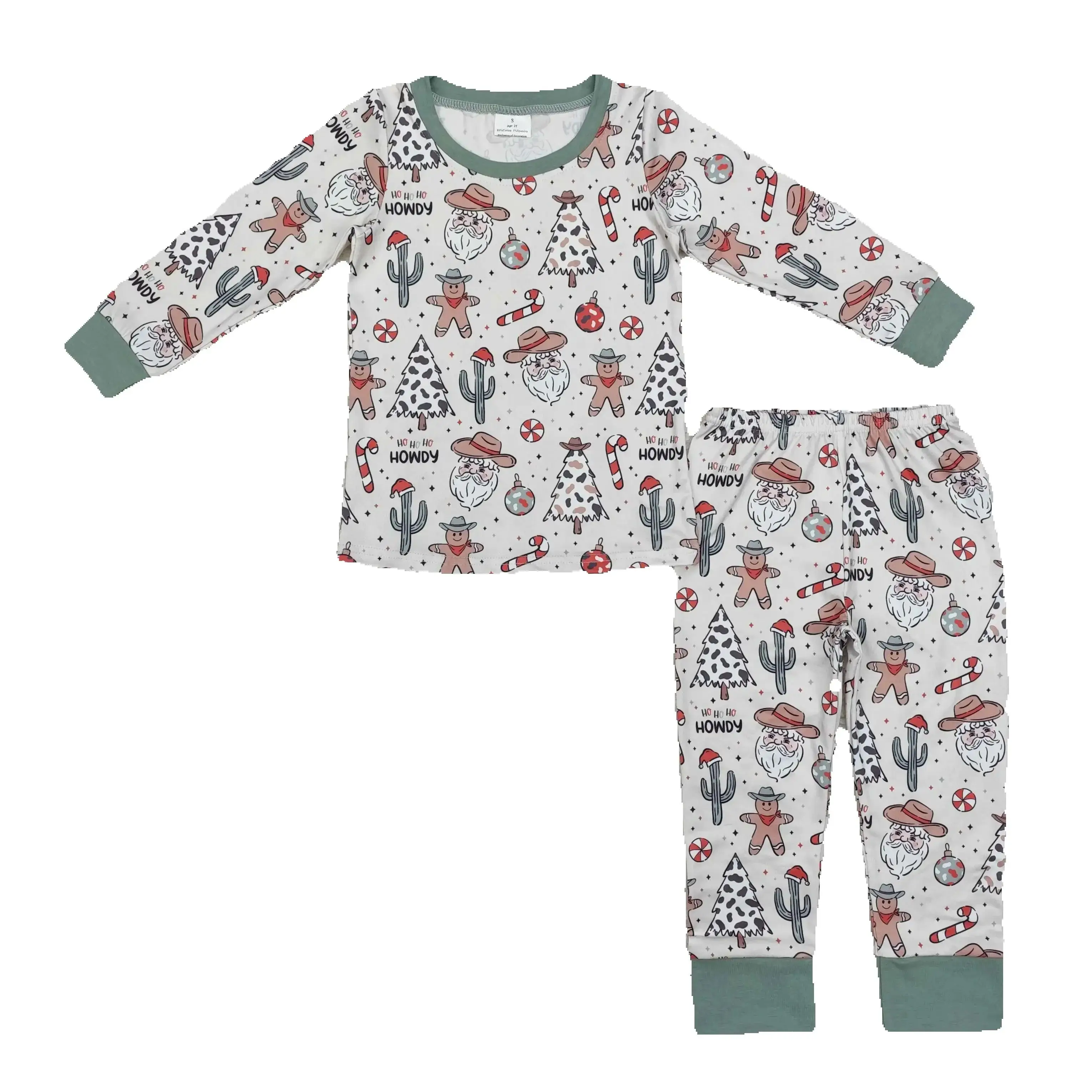 

New fashion RTS boutique boy pink embroidery Merry Christmas Tree Bow Pajamas Set kids clothes sets baby boy fall kid outfits