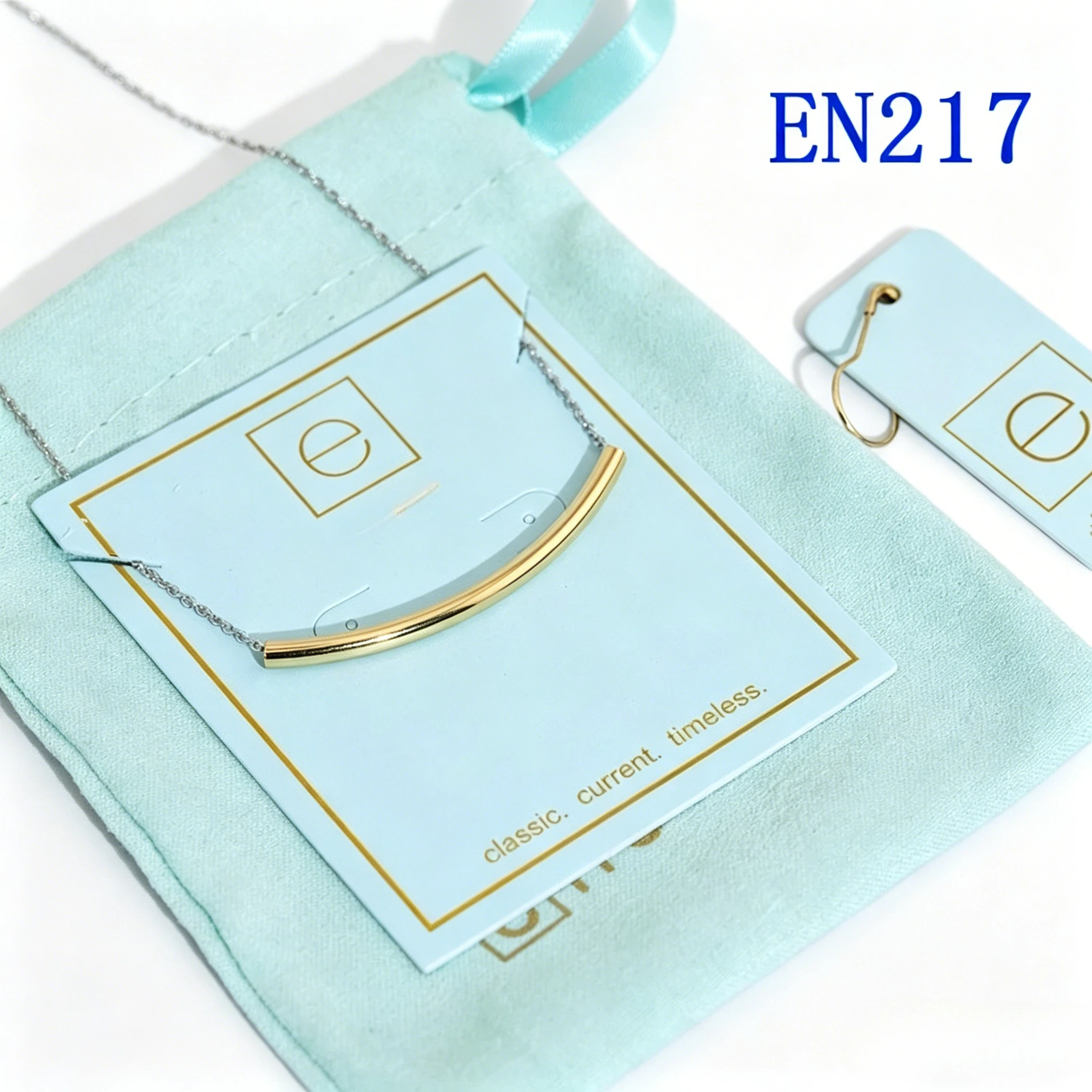 

VKVVA Curved Tube Two-tone Pendant Necklace for Women Girl Fashion Jewelry Unique Birthday Gifts