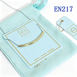 VKVVA Curved Tube Two-tone Pendant Necklace for Women Girl Fashion Jewelry Unique Birthday Gifts