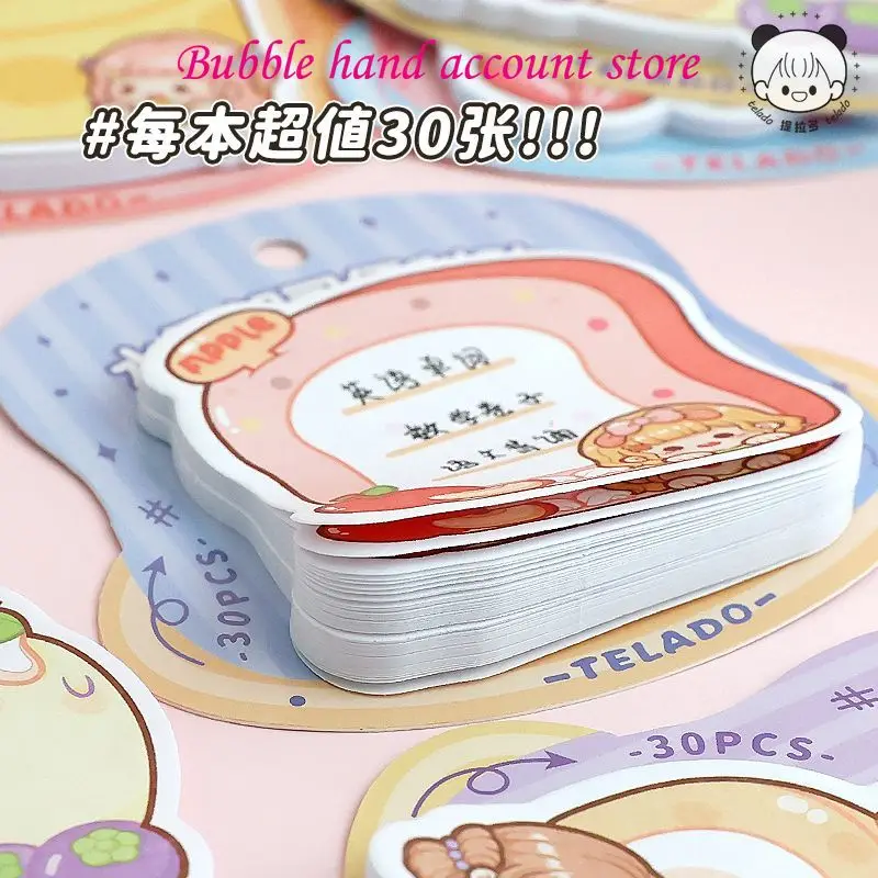 Telado Fruit Cheese Convenience Sticker Cute Student Stationery Key Label Tearable Handbag Memo Stickable