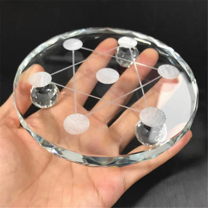 18 cm Seven Star Array 7 Sterne Platte Asiatischer Quarzkristall Heilkugel Basis Kugelständer Home Decor Ornamente Geschenke – Detail 1