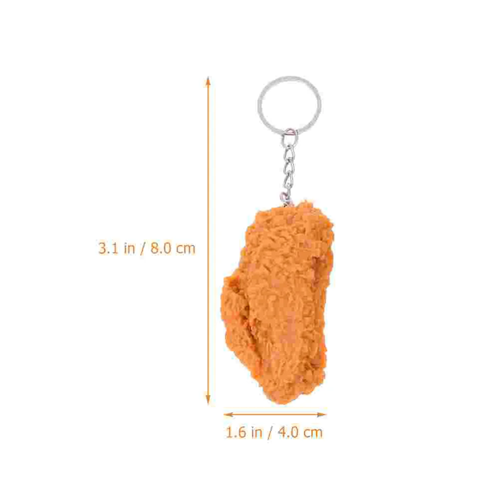 Chicken Leg Pendant Keychain Imitation Food Decorate Hanging Pvc Holder Simulation Model Pendants Miss Fried