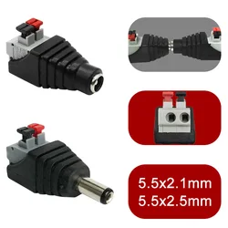 5/20/100PCS DC Power Jack Adapter Plug Socket 2.1*5.5mm Male/Female BNC Connector Solderless Power Adaptor Terminal