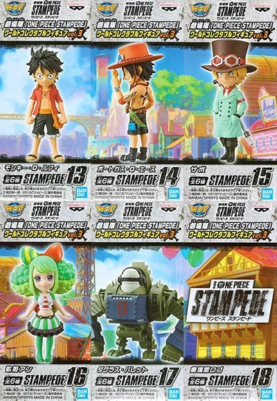 In Stock BANDAI BANPRESTO Original One Piece WCF WT100 STAMPEDE 3 Luffy Sabo Ace Anne Anime Figures Toys Gifts