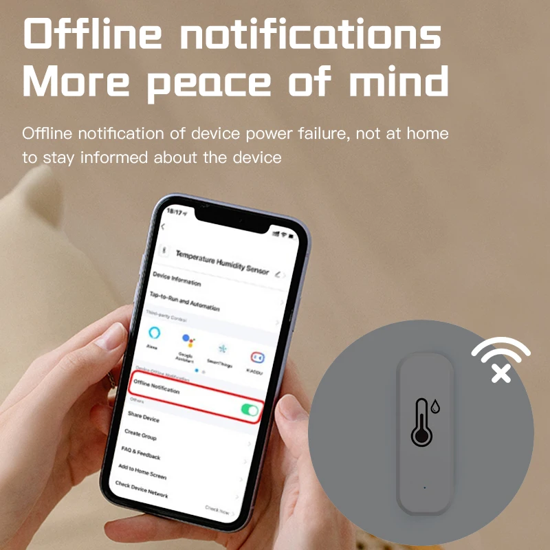 Tuya Zigbee Temperature and Humidity Sensor Indoor Humidity Sensor Battery Powered APP Monitoring For Alexa Google Home Voice