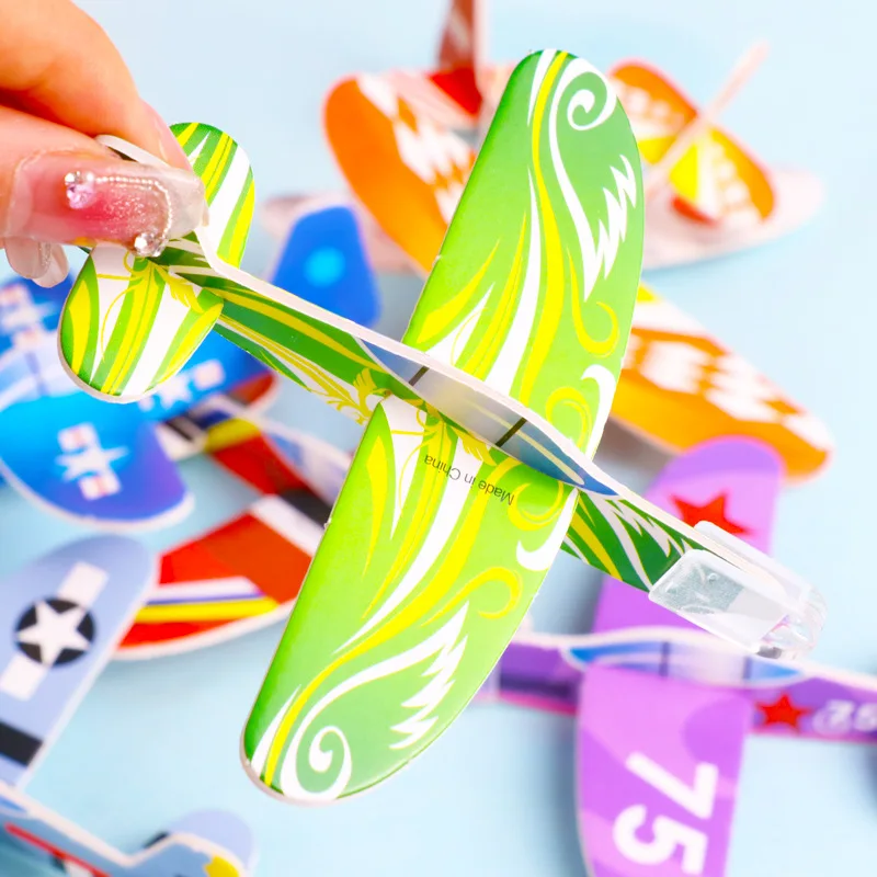 20Pcs Children's Puzzle Toys DIY Handmade Assembled Mini Hand Thrown Small Aircraft Toy Model Creative Colorful Aircraft Toys