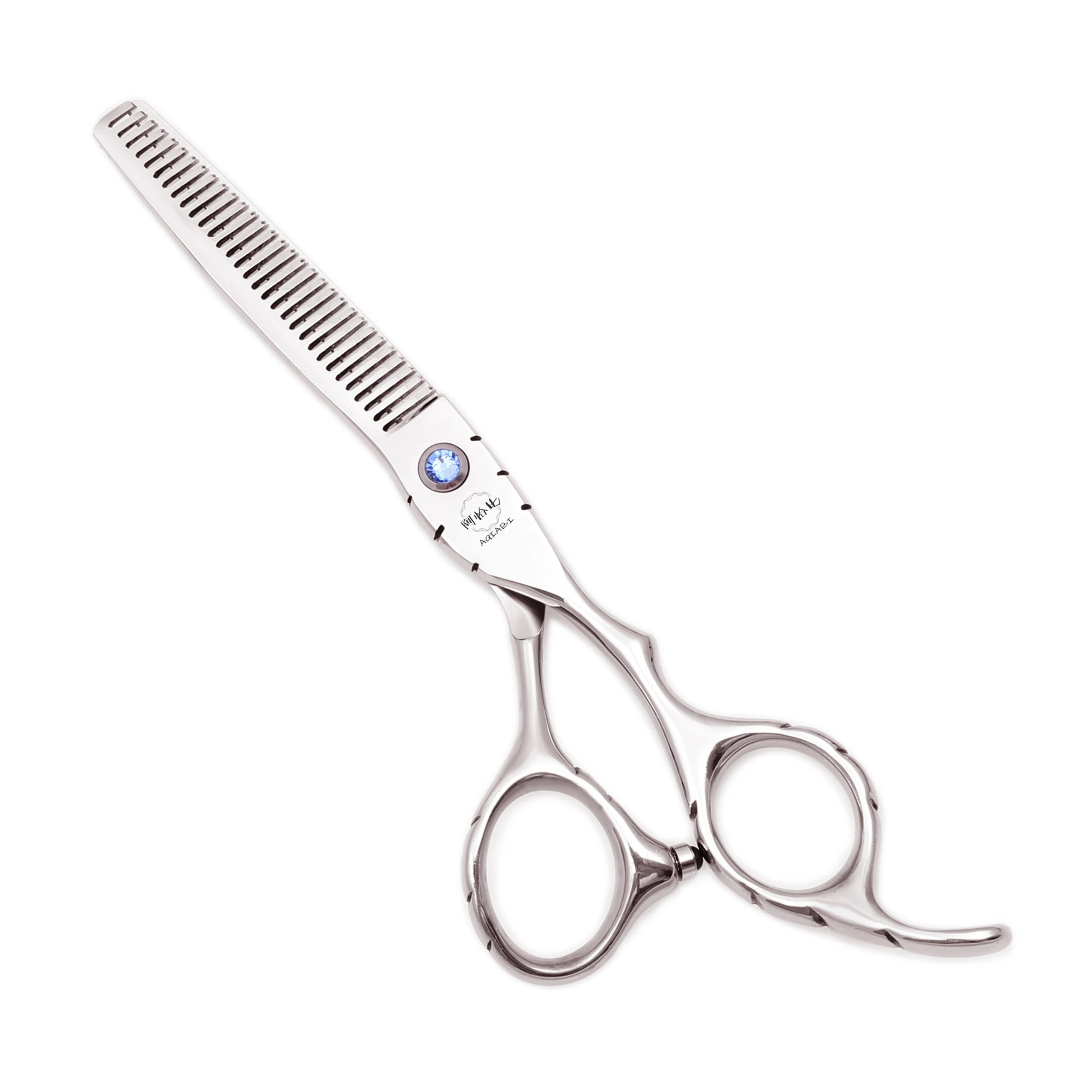 Professionelle Friseurschere 5,5" 6" AQIABI Japan Edelstahl Effilierschere Friseursalon Haarschneideschere Rot A1010 – Detail 2
