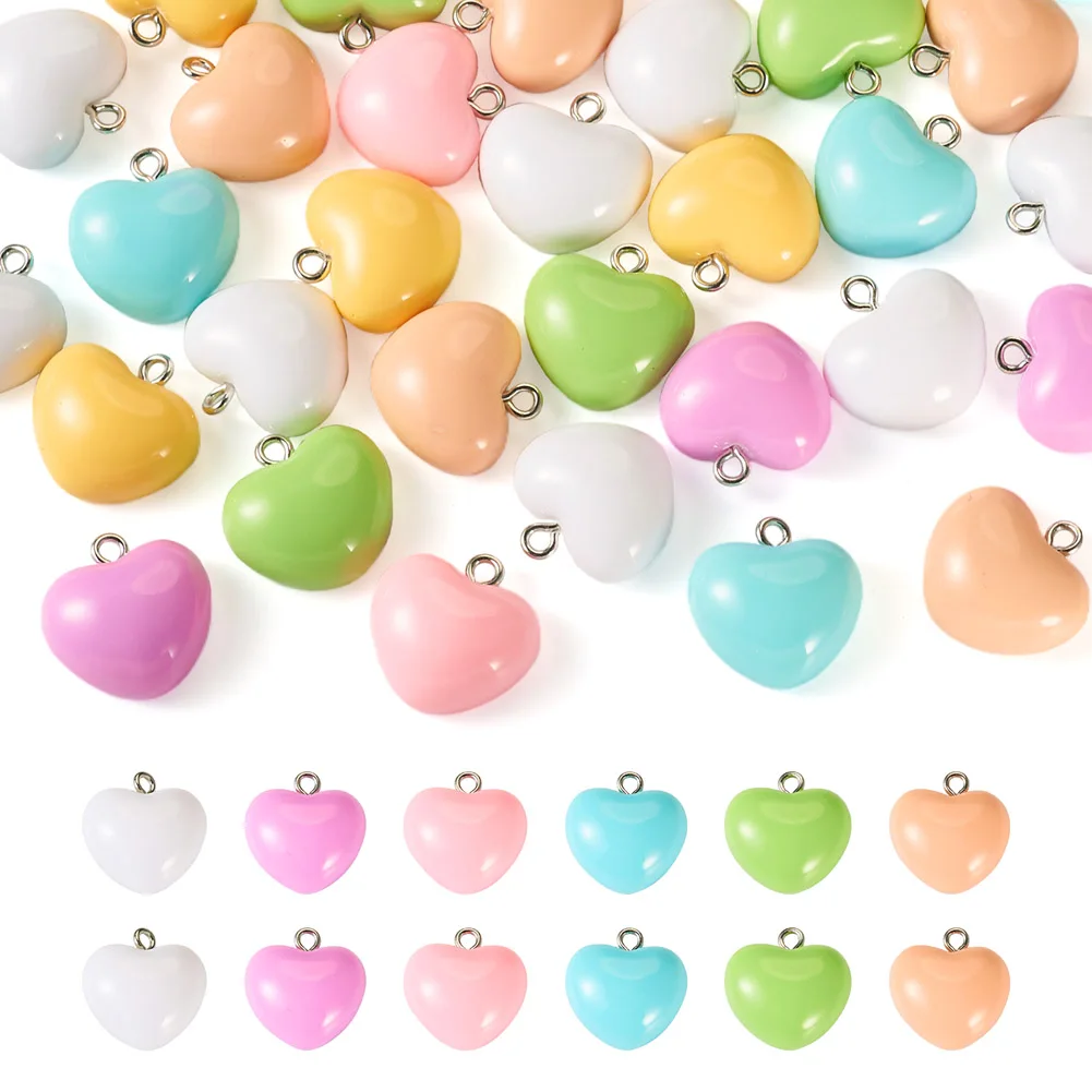 35Pcs Resin Pendants Star Heart Shape Colordul Dangle Earring Charms for Jewelry Making DIY Bracelet Necklace Craft Supplies