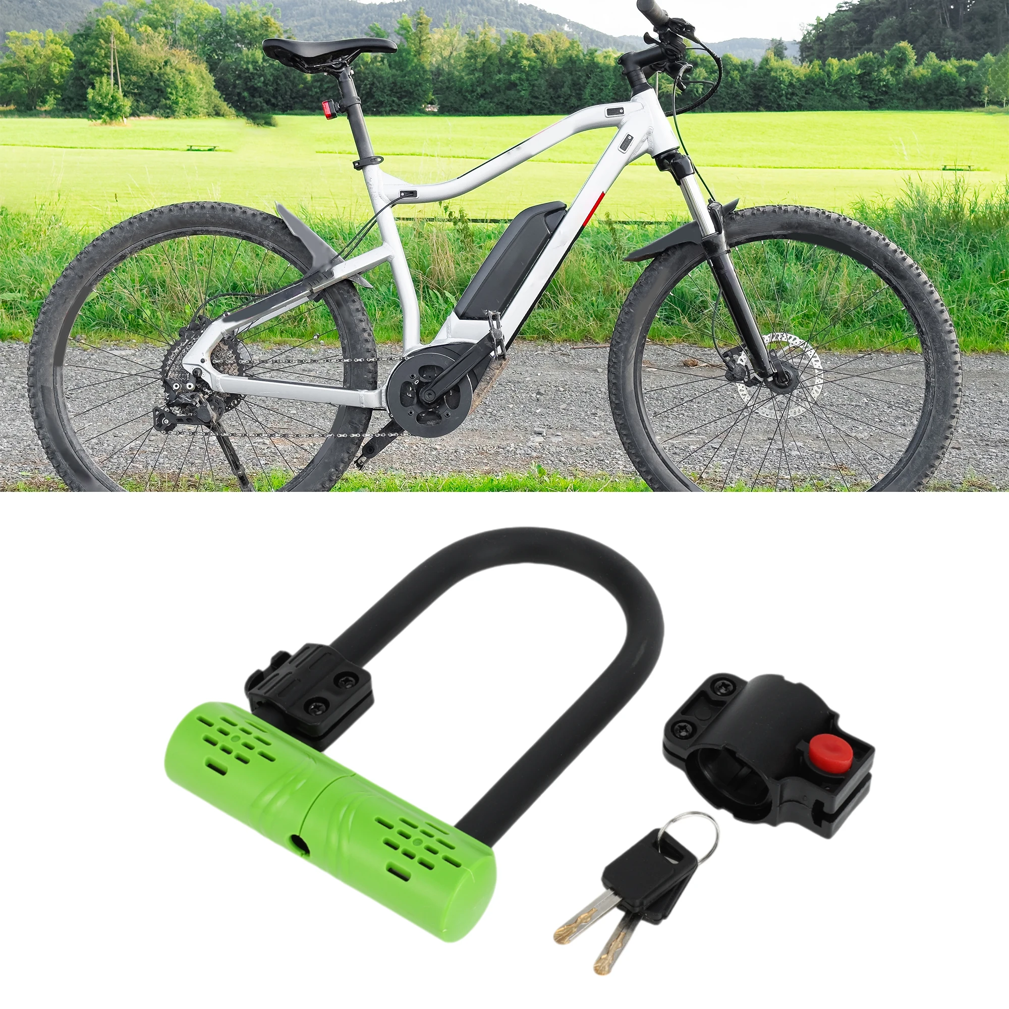 

X Autohaux Велосипедный замок Прочный противоугонный велосипедный замок 56 см Кабельный замок Зеленый 1 комплект