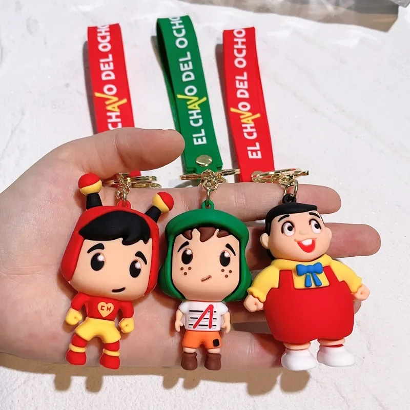 سلاسل مفاتيح أنيمي الجمالية للنساء ، حلقة مفاتيح دمية El chafo Del Ocho ، سلسلة مفاتيح السيارة ، ملحقات الهاتف ، الأصدقاء ، البيع بالجملة #2