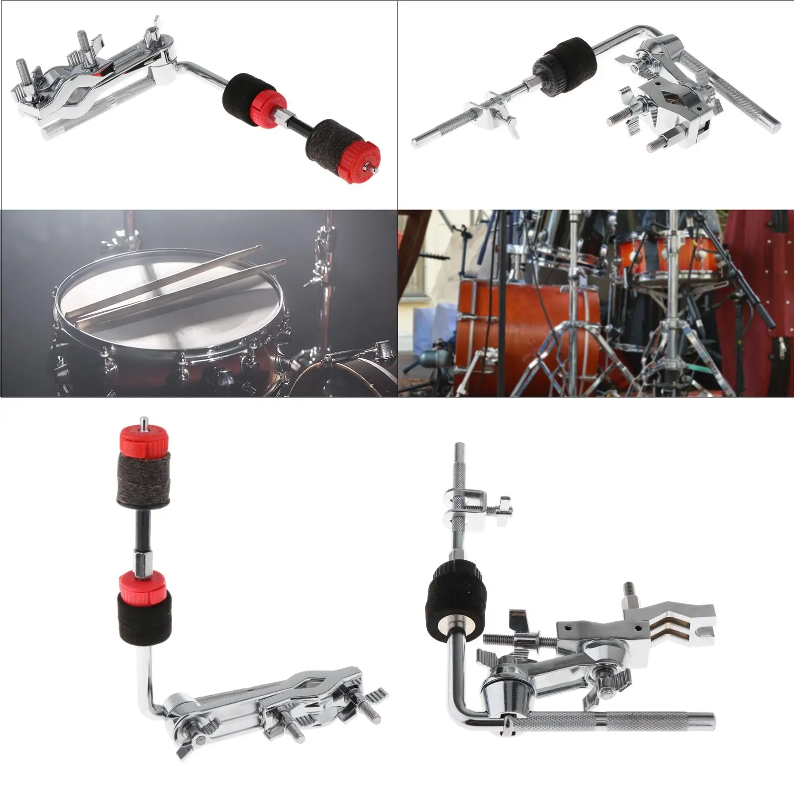 Cymbal Arm Stand Water Cymbals Musical Instrument Drum Hardware Fittings with L-rod Cymbal Extension Mount Clamp Cymbal Holder